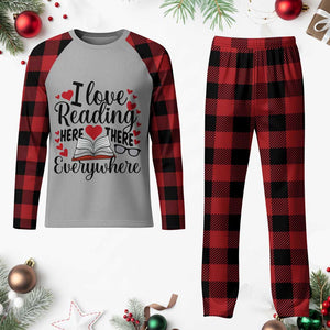 I Love Reading Here There Anywhere Plaid Pajama Set Reading Month Across America TS02 Buffalo Plaid Print Your Wear
