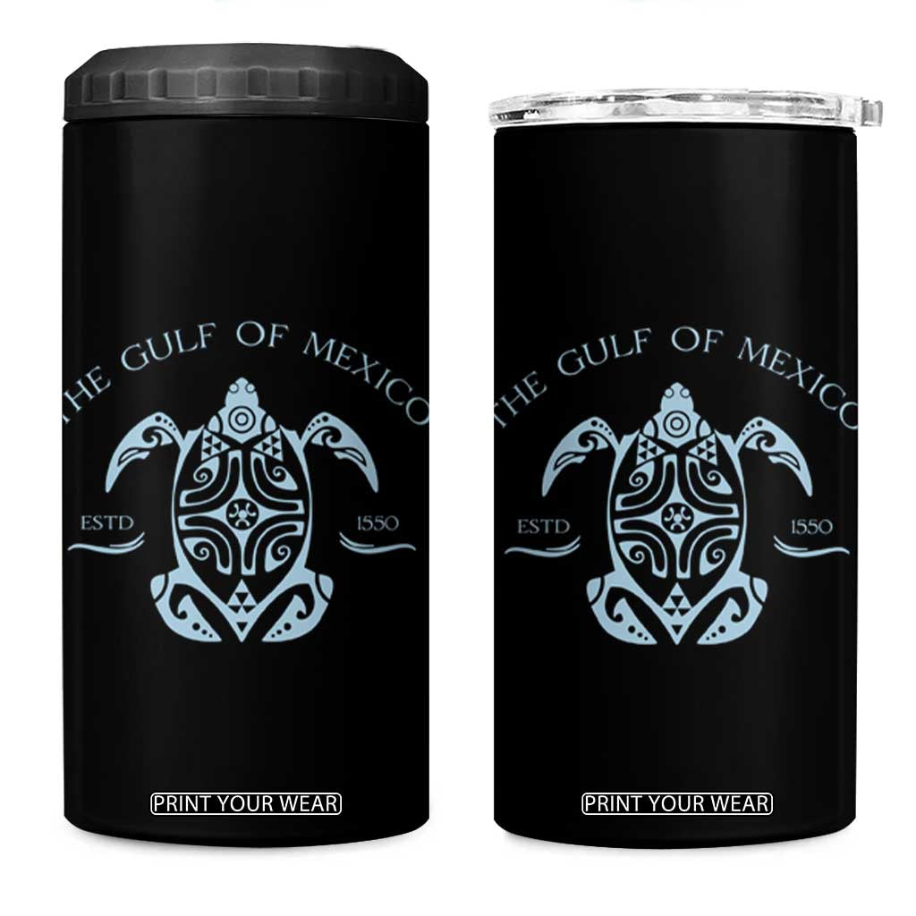 Gulf of Mexico Turtle 4 in 1 Can Cooler Tumbler Golfo de Mexico Forever TS02 One Size: 16 oz Black Print Your Wear