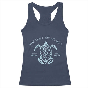 Gulf of Mexico Turtle Racerback Tank Top Golfo de Mexico Forever TS02 Navy Print Your Wear