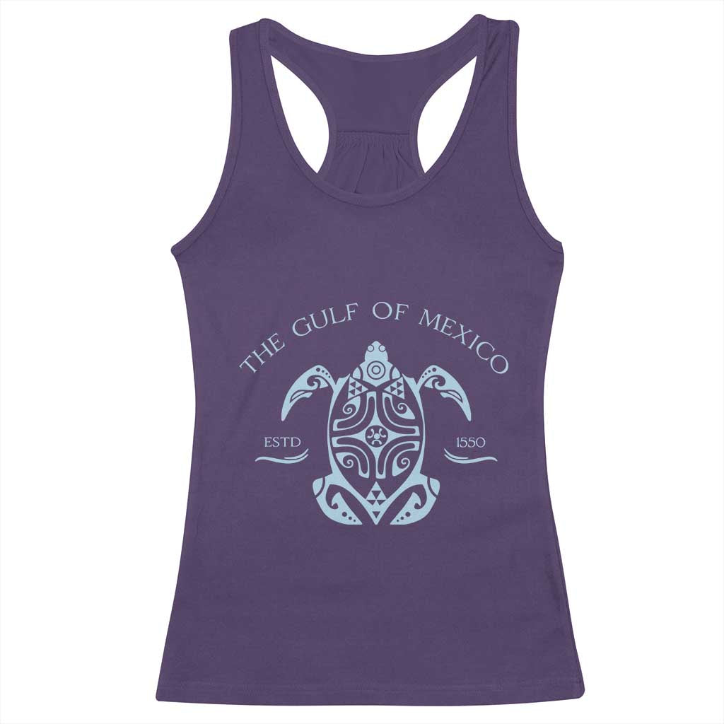Gulf of Mexico Turtle Racerback Tank Top Golfo de Mexico Forever TS02 Purple Print Your Wear
