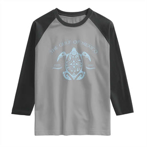 Gulf of Mexico Turtle Raglan Shirt Golfo de Mexico Forever TS02 Sport Gray Black Print Your Wear