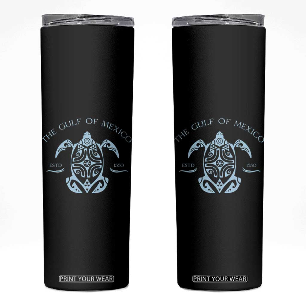 Gulf of Mexico Turtle Skinny Tumbler Golfo de Mexico Forever TS02 Black Print Your Wear