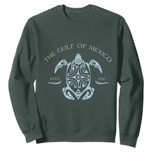 Gulf of Mexico Turtle Sweatshirt Golfo de Mexico Forever TS02 Dark Forest Green Print Your Wear