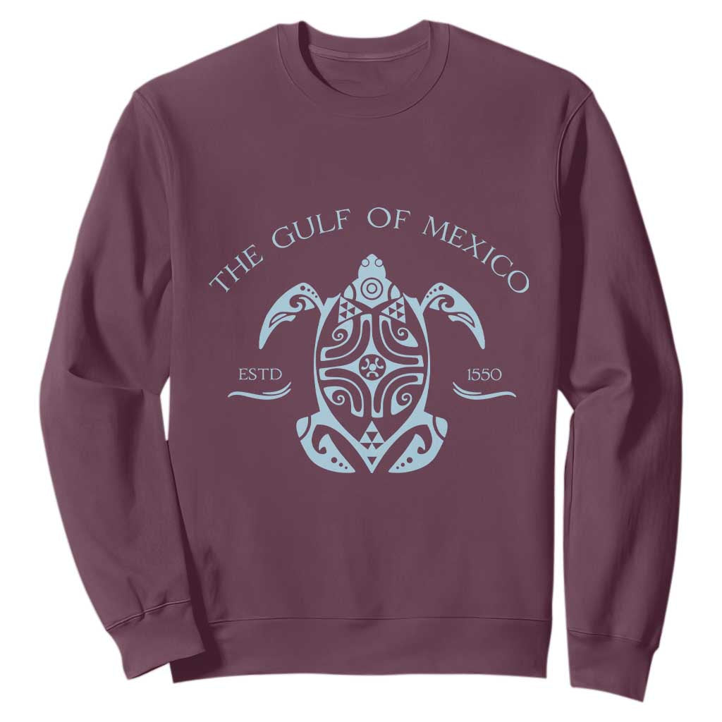 Gulf of Mexico Turtle Sweatshirt Golfo de Mexico Forever TS02 Maroon Print Your Wear