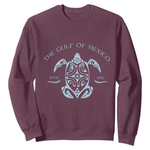Gulf of Mexico Turtle Sweatshirt Golfo de Mexico Forever TS02 Maroon Print Your Wear