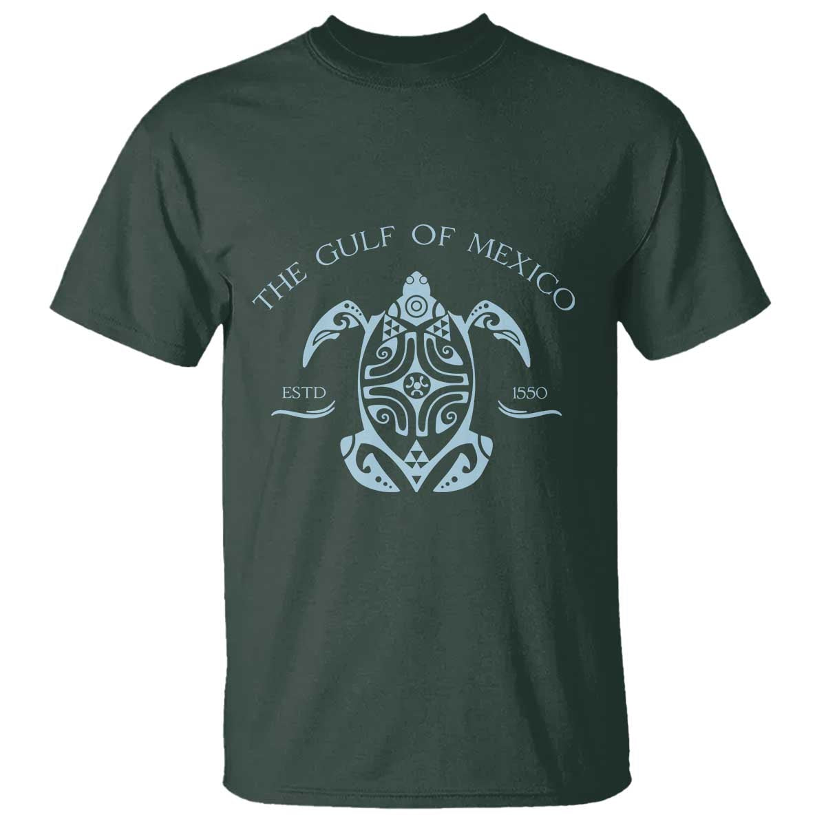 Gulf of Mexico Turtle T Shirt Golfo de Mexico Forever TS02 Dark Forest Green Print Your Wear