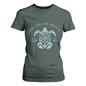 Gulf of Mexico Turtle T Shirt For Women Golfo de Mexico Forever TS02 Dark Forest Green Print Your Wear