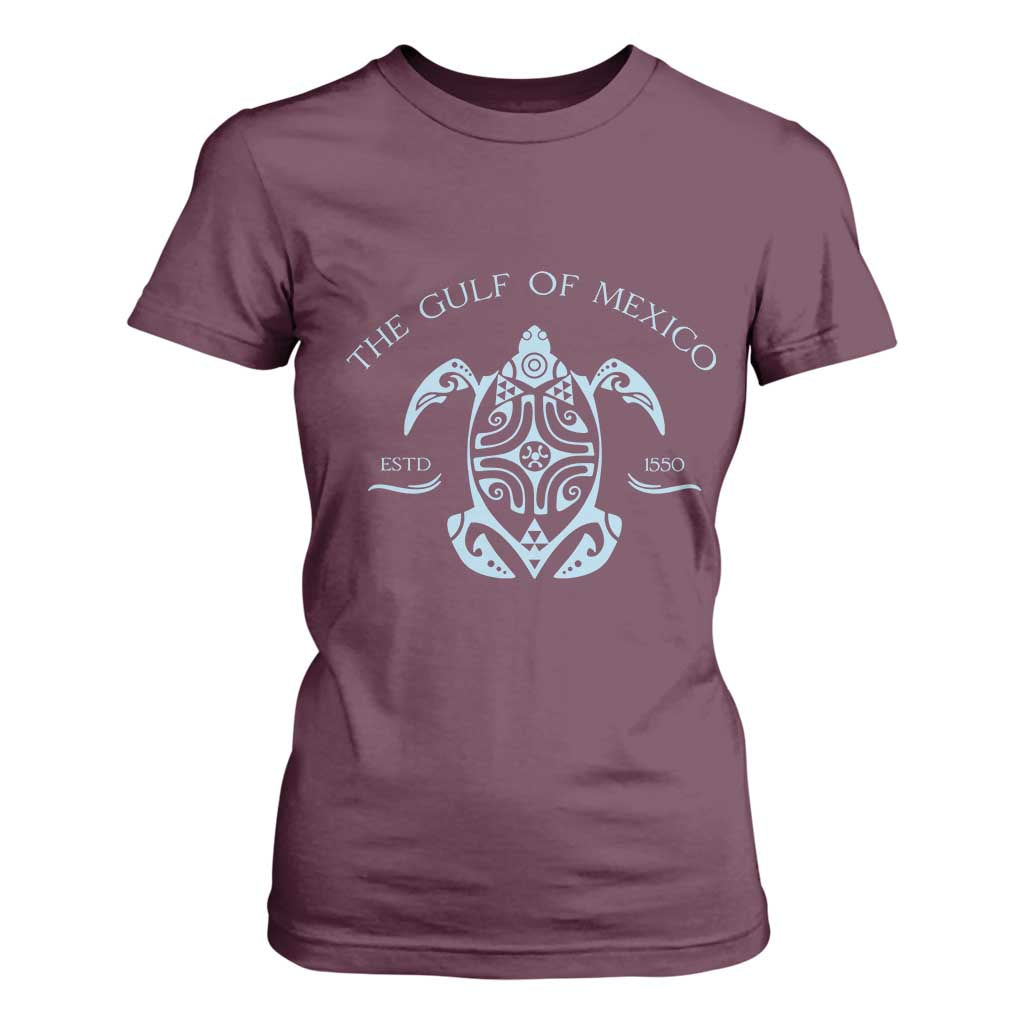 Gulf of Mexico Turtle T Shirt For Women Golfo de Mexico Forever TS02 Maroon Print Your Wear