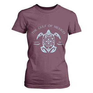 Gulf of Mexico Turtle T Shirt For Women Golfo de Mexico Forever TS02 Maroon Print Your Wear