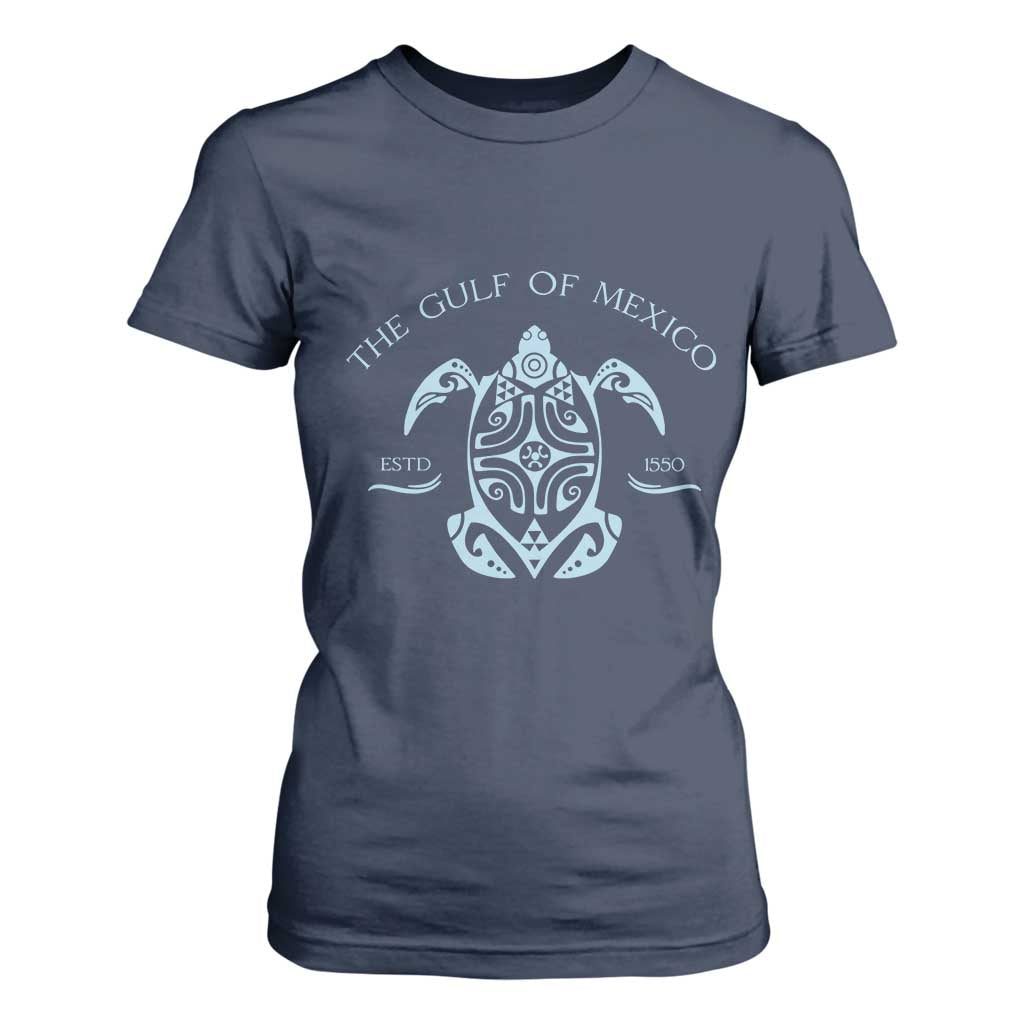 Gulf of Mexico Turtle T Shirt For Women Golfo de Mexico Forever TS02 Navy Print Your Wear