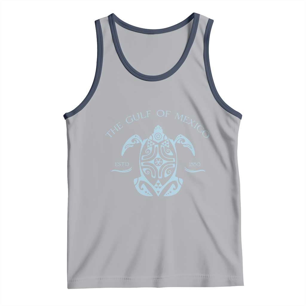 Gulf of Mexico Turtle Tank Top Golfo de Mexico Forever TS02 Athletic Heather Navy Print Your Wear