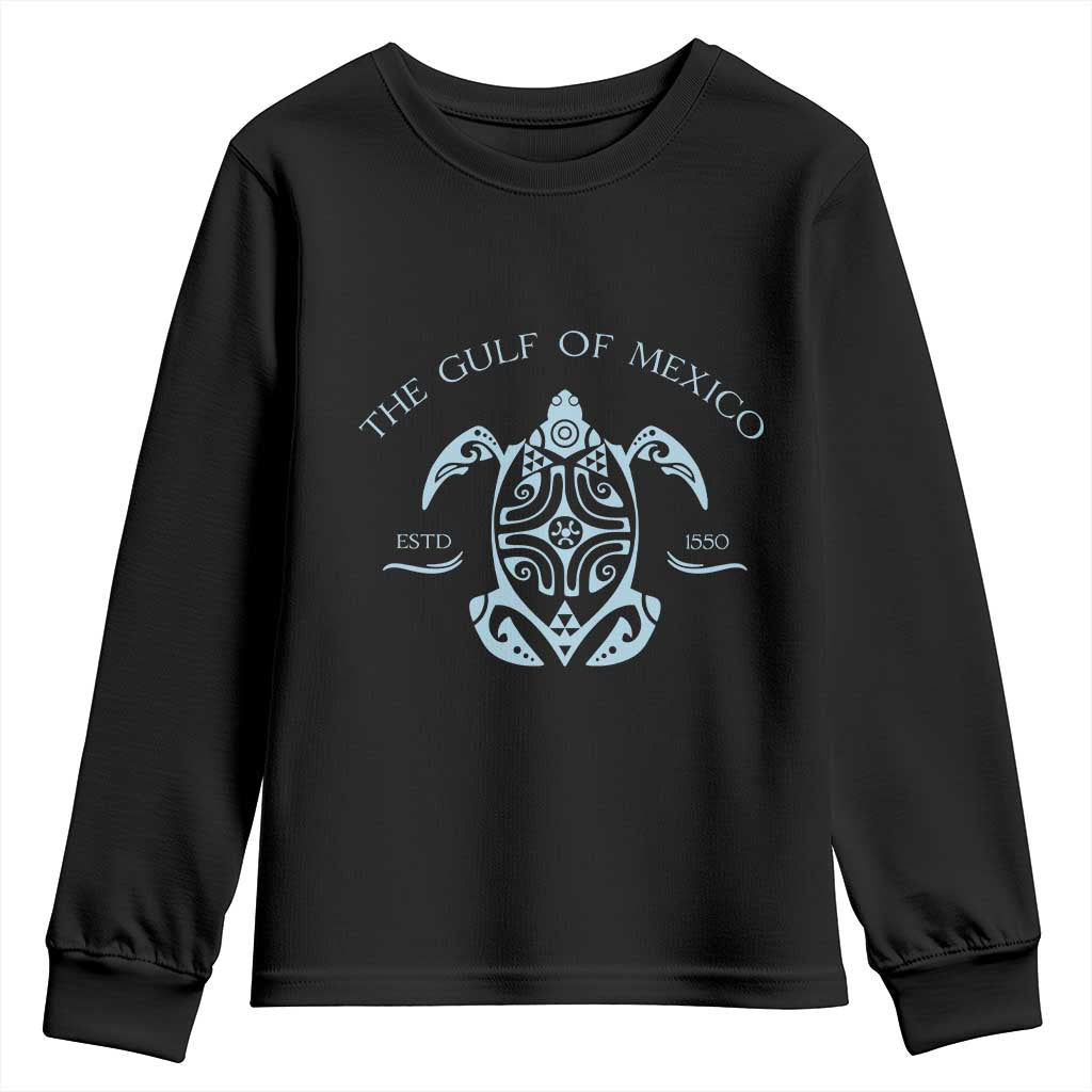 Gulf of Mexico Turtle Youth Sweatshirt Golfo de Mexico Forever TS02 Black Print Your Wear