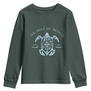 Gulf of Mexico Turtle Youth Sweatshirt Golfo de Mexico Forever TS02 Dark Forest Green Print Your Wear