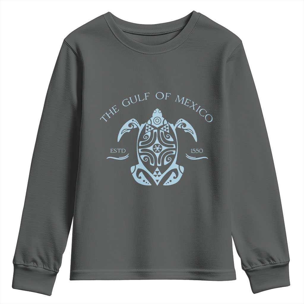 Gulf of Mexico Turtle Youth Sweatshirt Golfo de Mexico Forever TS02 Dark Heather Print Your Wear