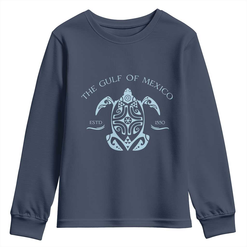 Gulf of Mexico Turtle Youth Sweatshirt Golfo de Mexico Forever TS02 Navy Print Your Wear