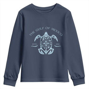 Gulf of Mexico Turtle Youth Sweatshirt Golfo de Mexico Forever TS02 Navy Print Your Wear