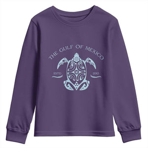Gulf of Mexico Turtle Youth Sweatshirt Golfo de Mexico Forever TS02 Purple Print Your Wear