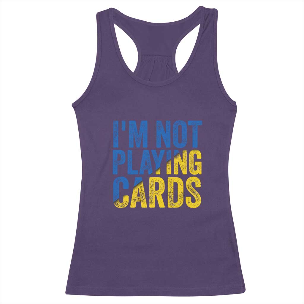 Zelensky I'm Not Playing Cards Racerback Tank Top TS02 Purple Print Your Wear