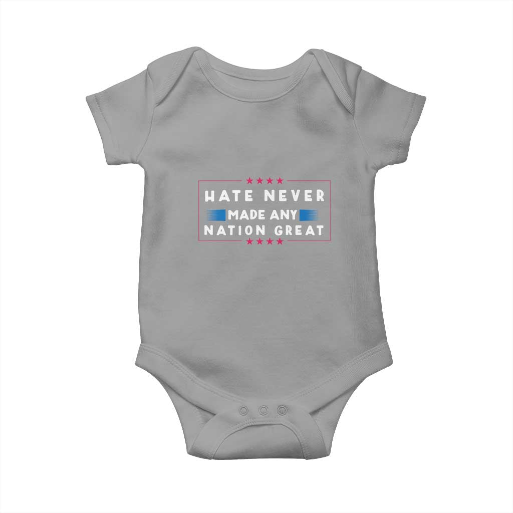 Hate Never Made Any Nation Great Baby Onesie TS02 Sport Gray Print Your Wear