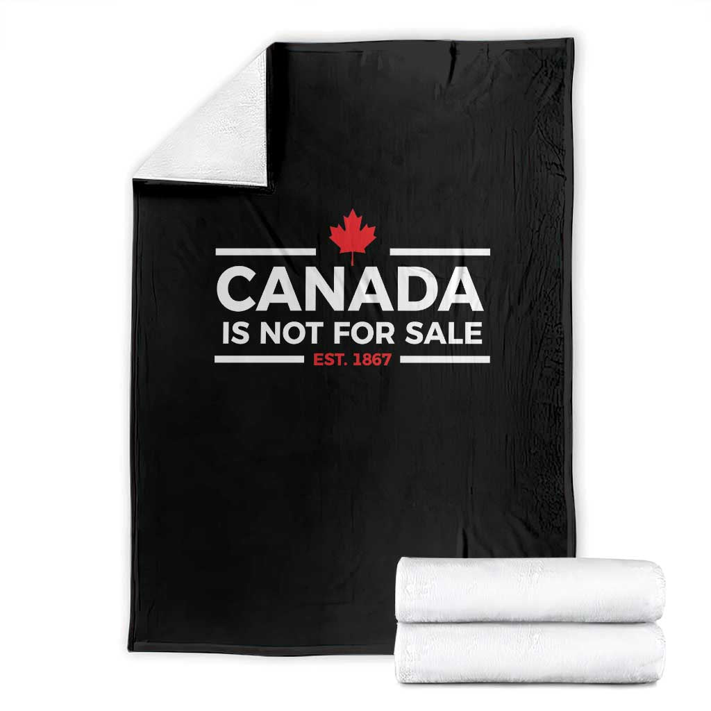 Canada Is Not For Sale Est. 1867 Throw Blanket TS02 Black Print Your Wear