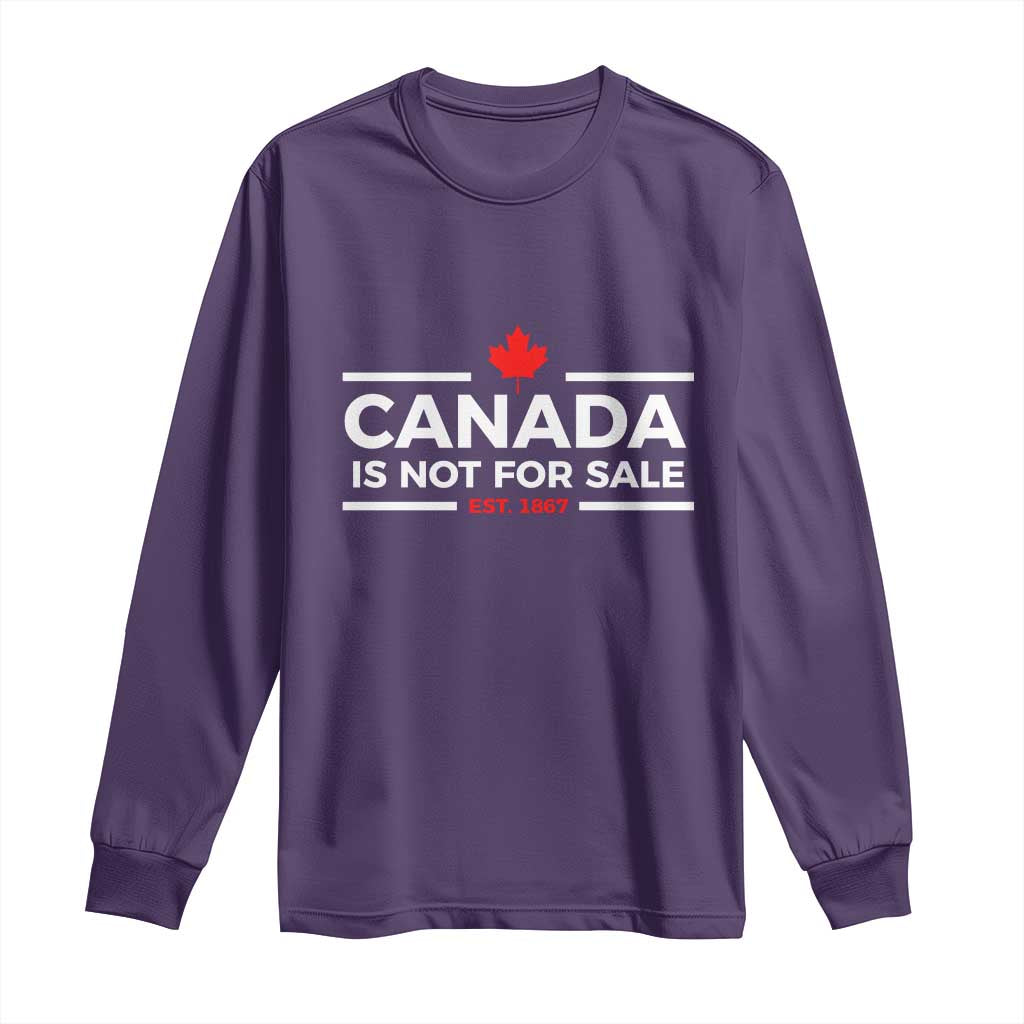 Canada Is Not For Sale Est. 1867 Long Sleeve Shirt TS02 Purple Print Your Wear