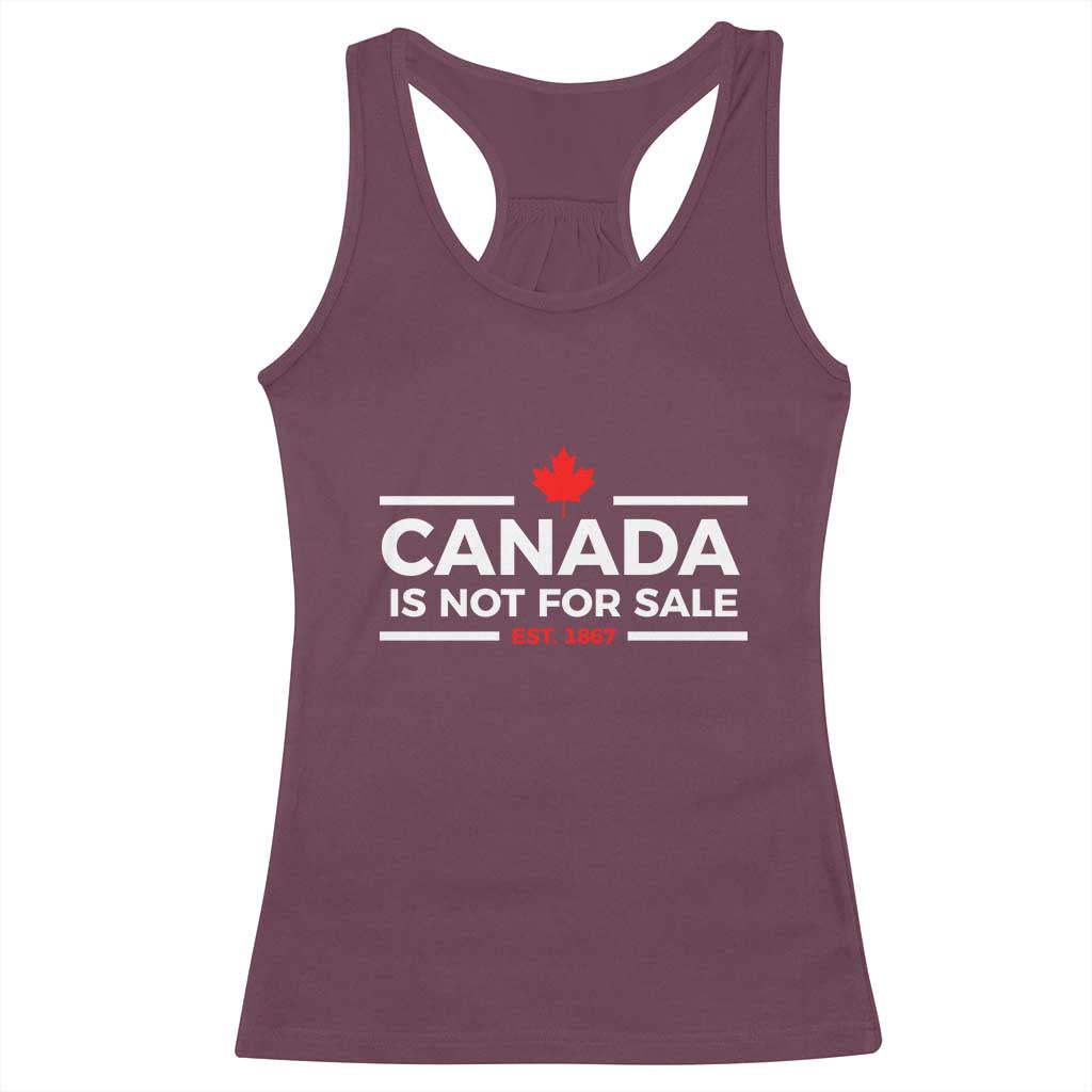 Canada Is Not For Sale Est. 1867 Racerback Tank Top TS02 Maroon Print Your Wear