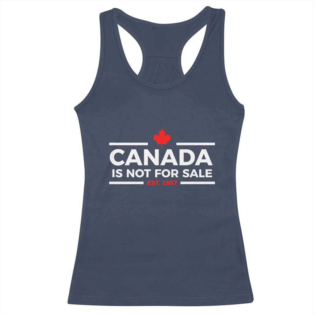Canada Is Not For Sale Est. 1867 Racerback Tank Top TS02 Navy Print Your Wear