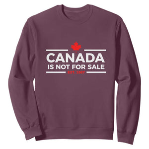 Canada Is Not For Sale Est. 1867 Sweatshirt TS02 Maroon Print Your Wear