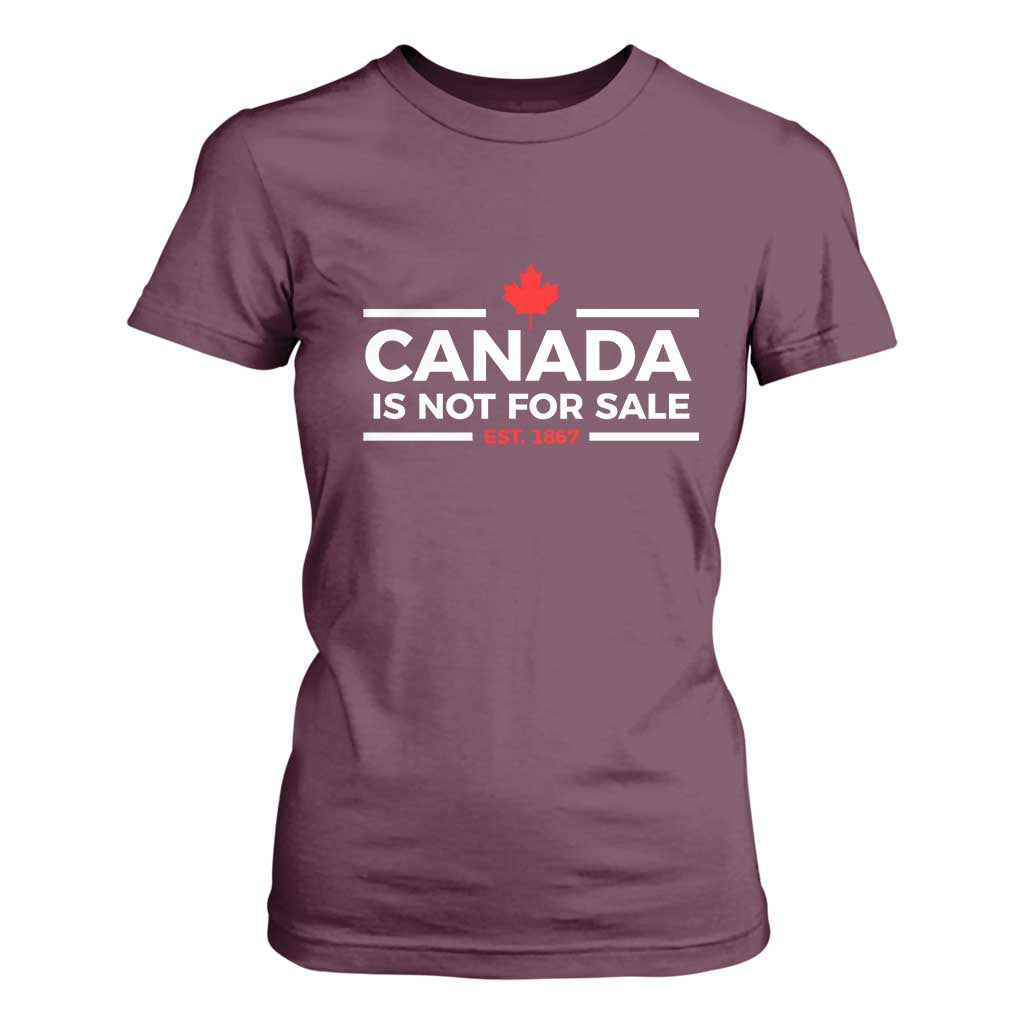 Canada Is Not For Sale Est. 1867 T Shirt For Women TS02 Maroon Print Your Wear