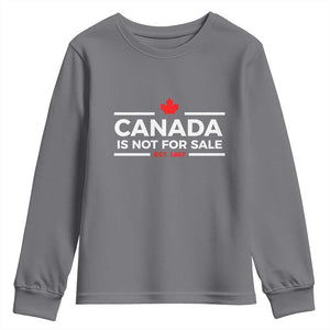 Canada Is Not For Sale Est. 1867 Youth Sweatshirt TS02 Charcoal Print Your Wear