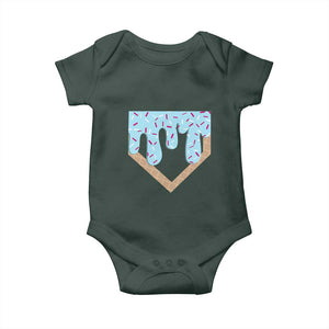 Baseball Ice Cream Dripping Baby Onesie Home Plate Drip TS02 Print Your Wear