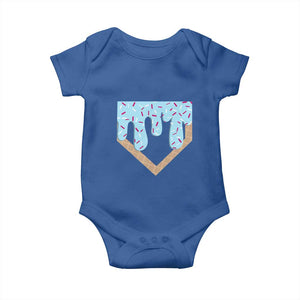 Baseball Ice Cream Dripping Baby Onesie Home Plate Drip TS02 Royal Blue Print Your Wear