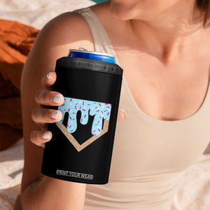 Baseball Ice Cream Dripping 4 in 1 Can Cooler Tumbler Home Plate Drip TS02 Print Your Wear