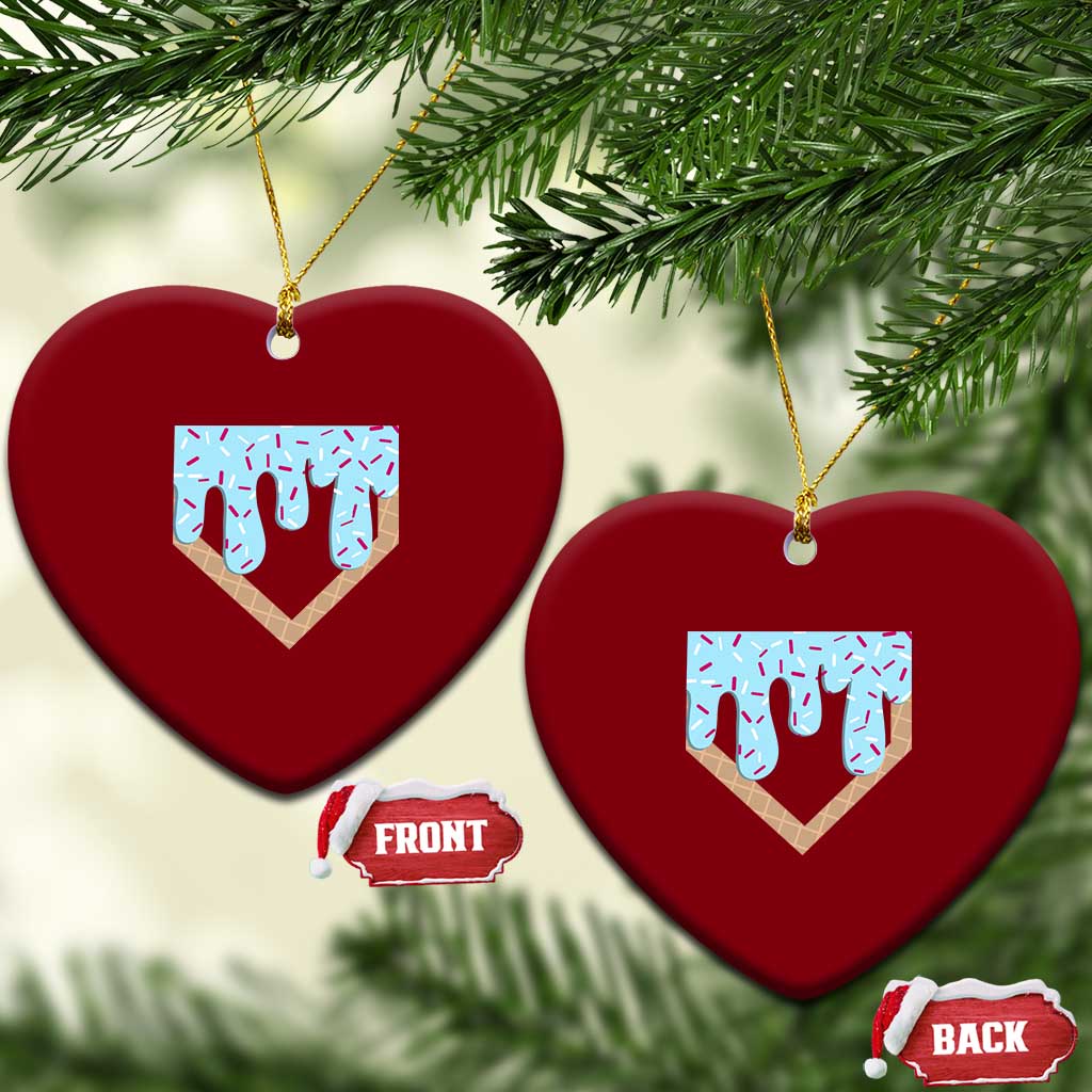 Baseball Ice Cream Dripping Ceramic Ornament Home Plate Drip TS02 Print Your Wear