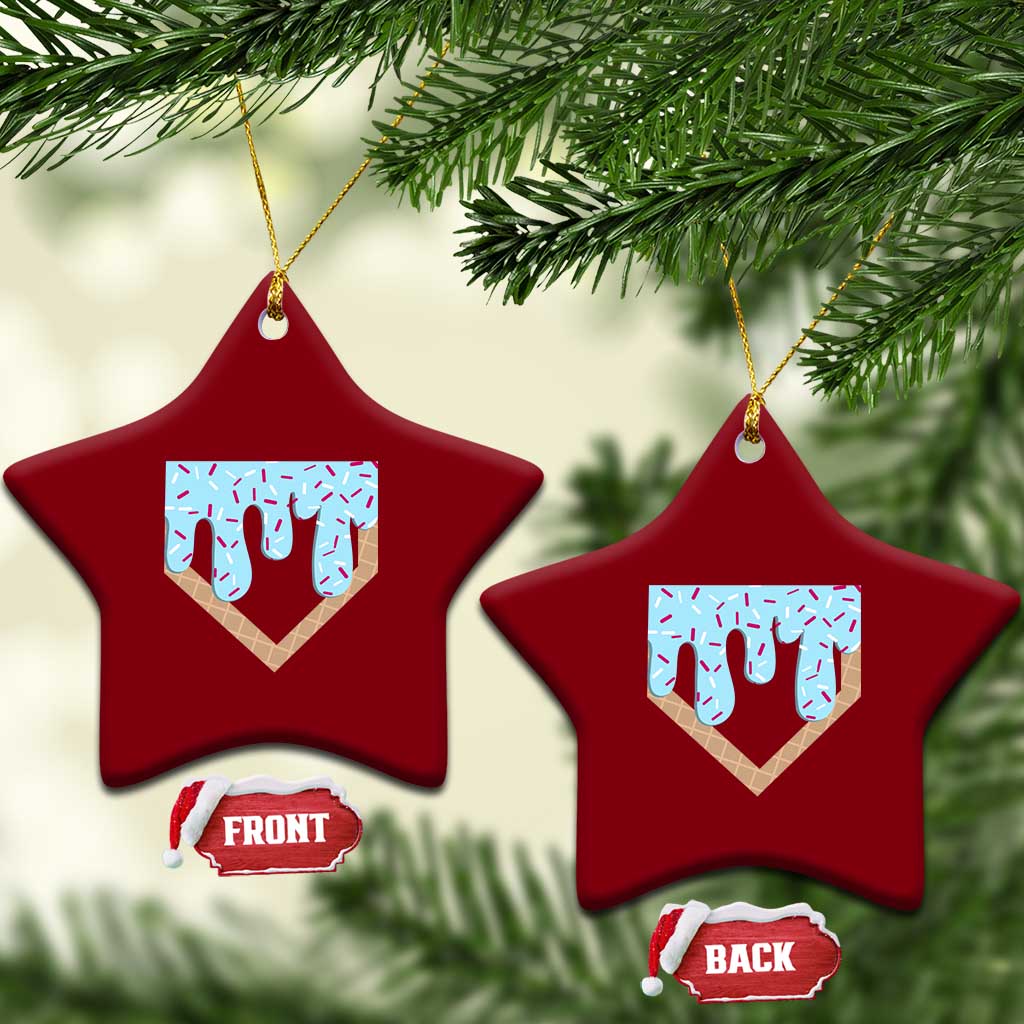 Baseball Ice Cream Dripping Ceramic Ornament Home Plate Drip TS02 Print Your Wear