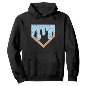 Baseball Ice Cream Dripping Hoodie Home Plate Drip TS02 Black Print Your Wear
