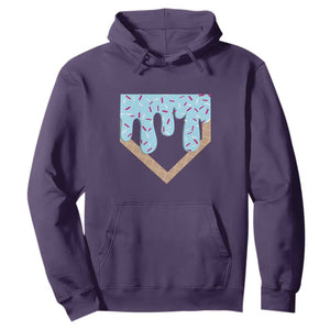 Baseball Ice Cream Dripping Hoodie Home Plate Drip TS02 Purple Print Your Wear