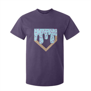 Baseball Ice Cream Dripping T Shirt For Kid Home Plate Drip TS02 Purple Print Your Wear