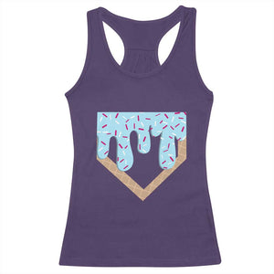 Baseball Ice Cream Dripping Racerback Tank Top Home Plate Drip TS02 Purple Print Your Wear
