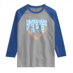 Baseball Ice Cream Dripping Raglan Shirt Home Plate Drip TS02 Sport Gray Royal Print Your Wear
