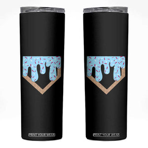 Baseball Ice Cream Dripping Skinny Tumbler Home Plate Drip TS02 Black Print Your Wear