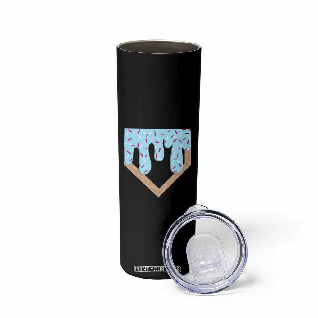 Baseball Ice Cream Dripping Skinny Tumbler Home Plate Drip TS02 Print Your Wear