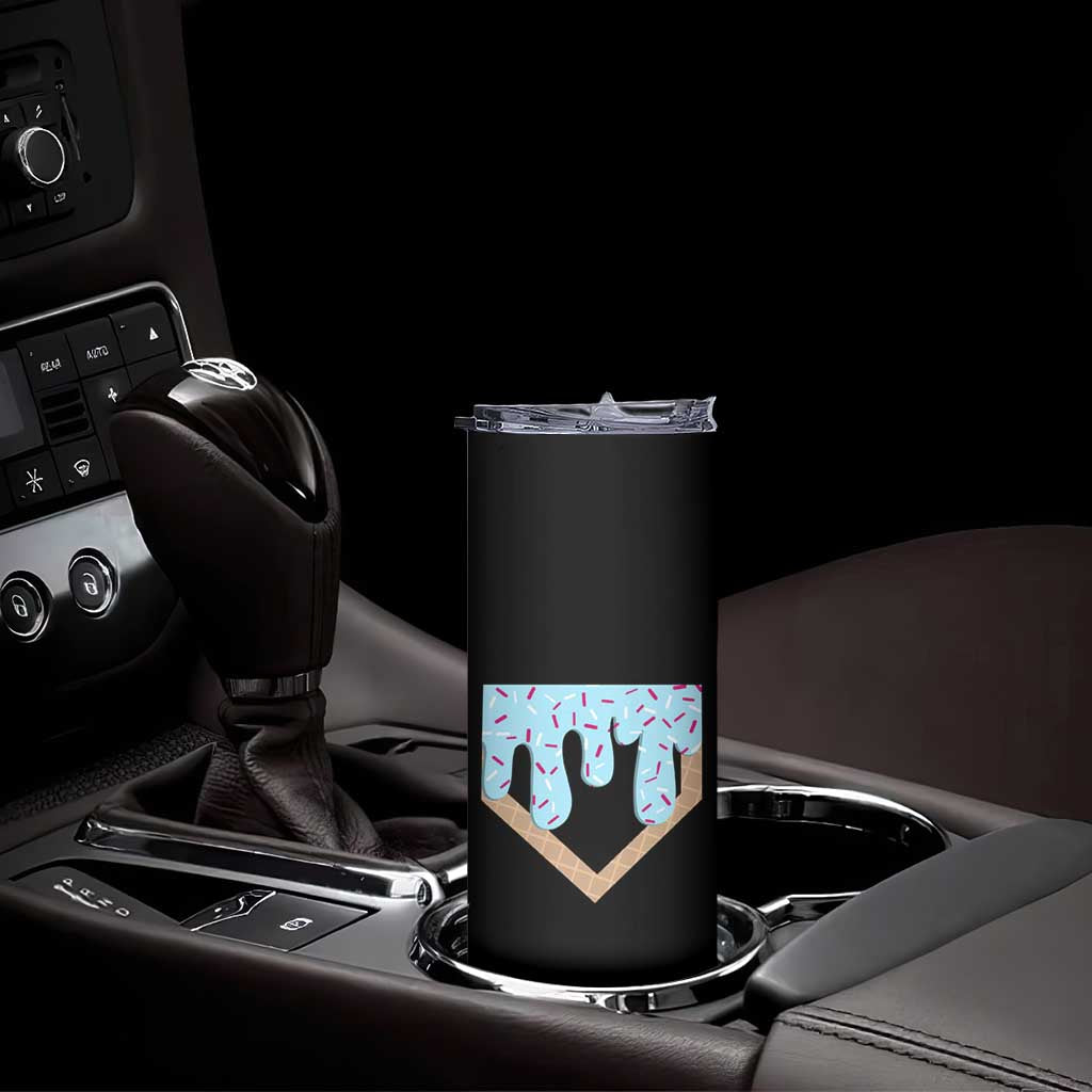 Baseball Ice Cream Dripping Skinny Tumbler Home Plate Drip TS02 Print Your Wear