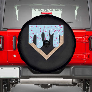 Baseball Ice Cream Dripping Spare Tire Cover Home Plate Drip TS02 Black Print Your Wear