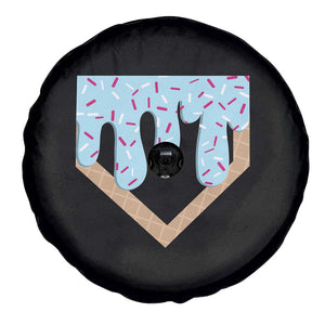 Baseball Ice Cream Dripping Spare Tire Cover Home Plate Drip TS02 Print Your Wear