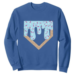 Baseball Ice Cream Dripping Sweatshirt Home Plate Drip TS02 Royal Blue Print Your Wear