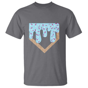 Baseball Ice Cream Dripping T Shirt Home Plate Drip TS02 Charcoal Print Your Wear