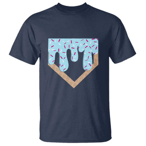 Baseball Ice Cream Dripping T Shirt Home Plate Drip TS02 Navy Print Your Wear