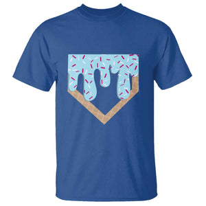 Baseball Ice Cream Dripping T Shirt Home Plate Drip TS02 Royal Blue Print Your Wear