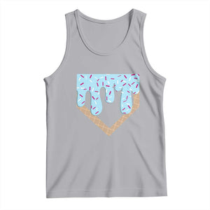 Baseball Ice Cream Dripping Tank Top Home Plate Drip TS02 Athletic Heather Print Your Wear